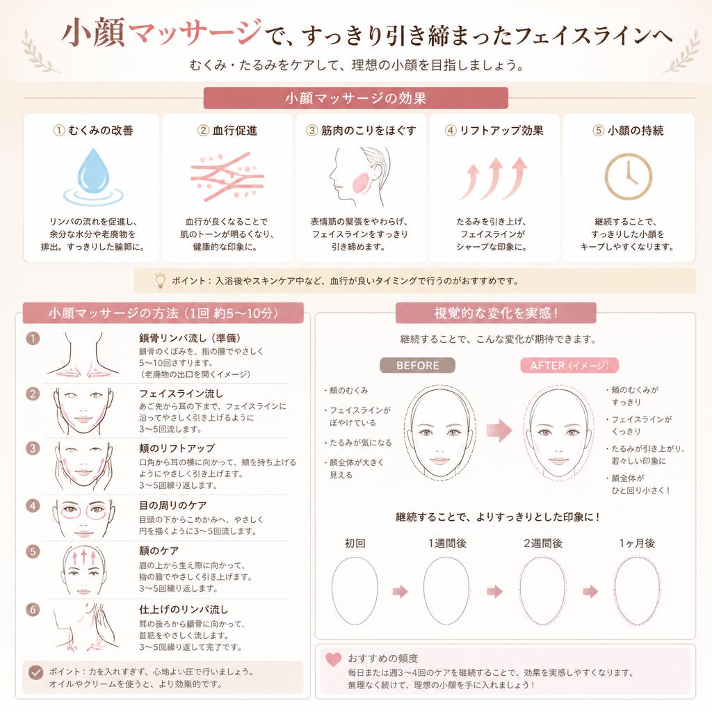 小顔マッサージですっきりライン