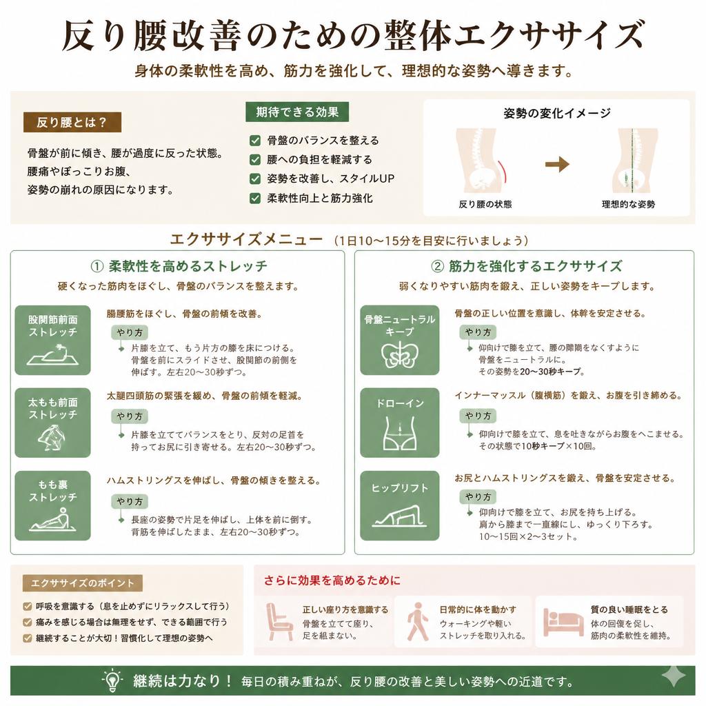 整体エクササイズで姿勢を改善