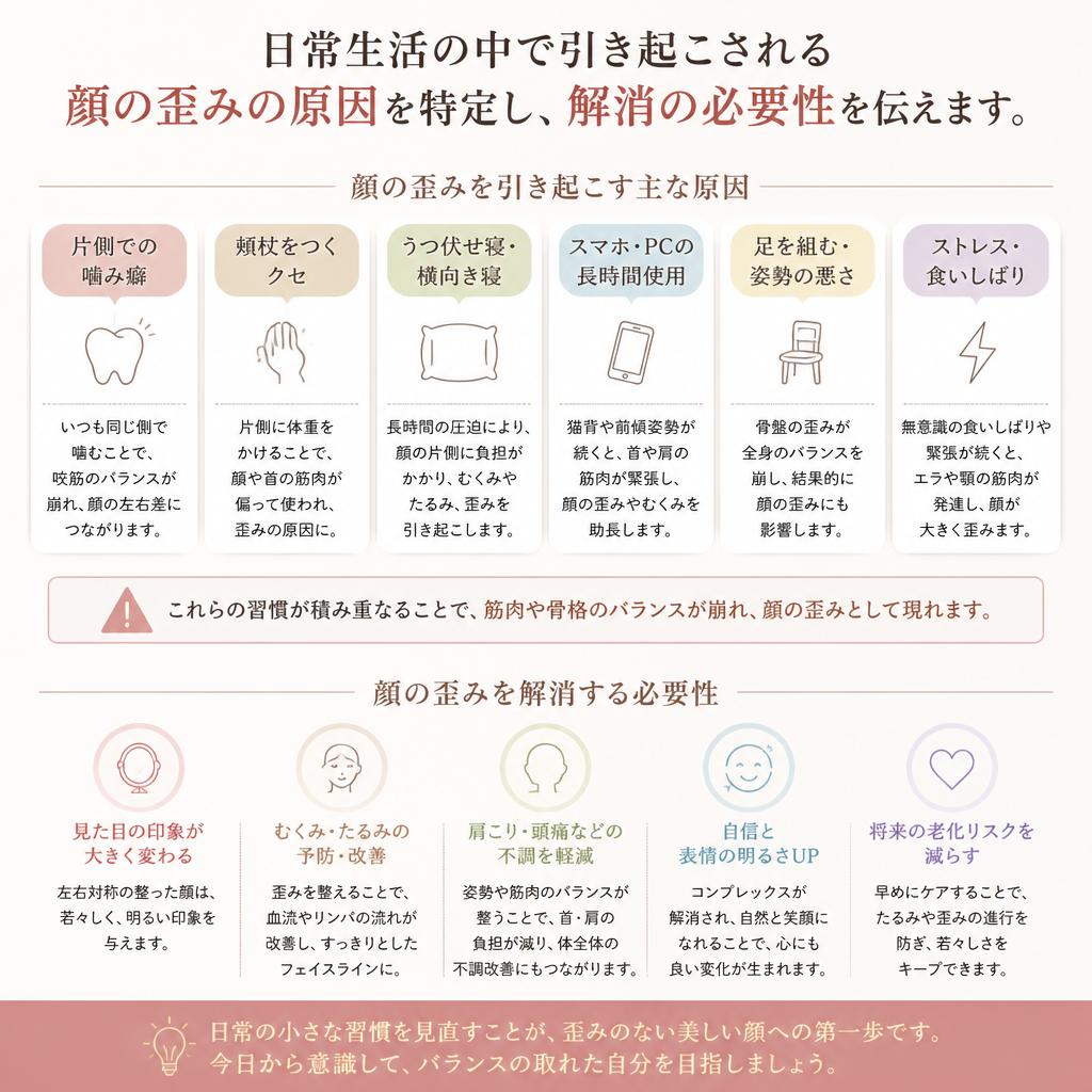 顔の歪みの原因